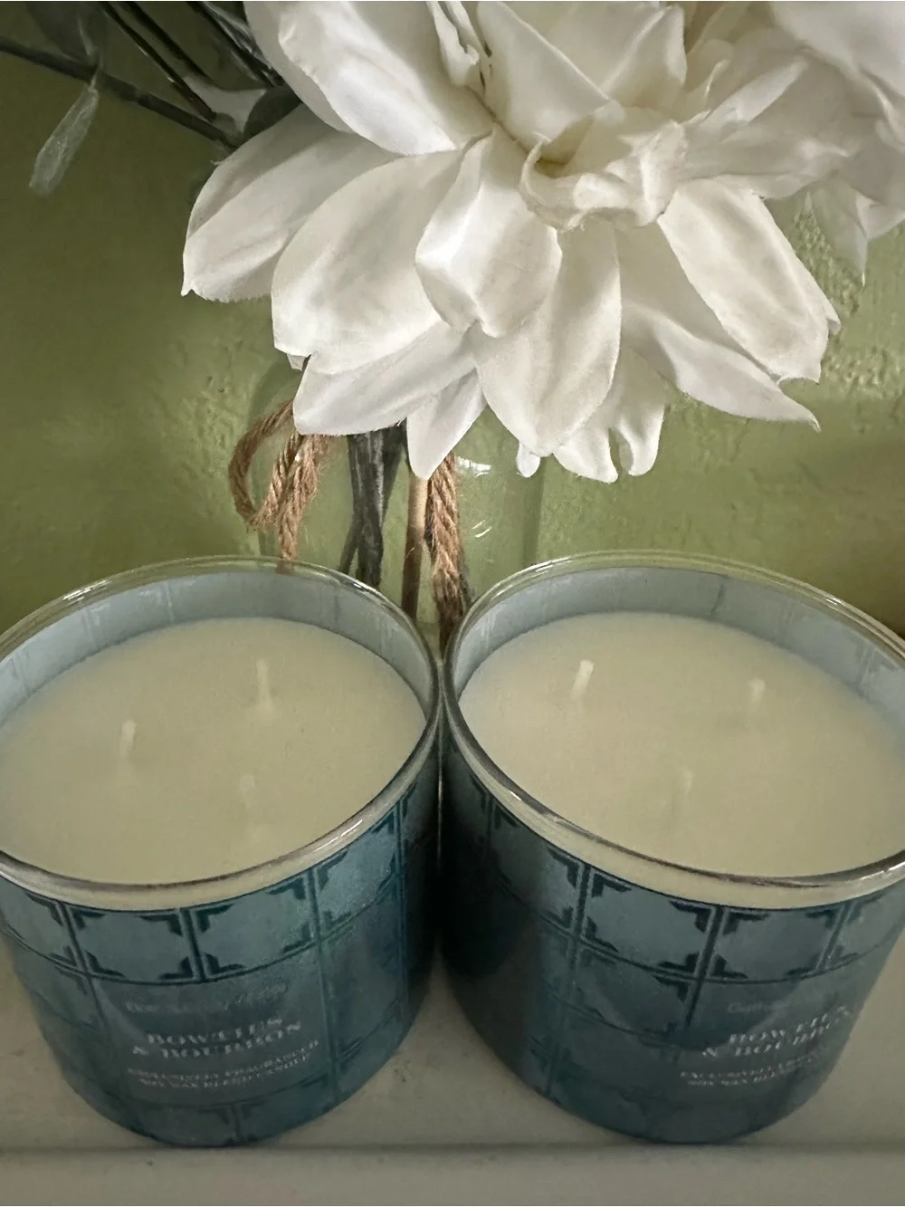 Bath & Body Works Bowties & Bourbon Candle - Teal X2
